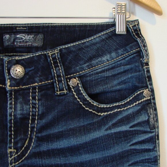 Silver Suki Slim Jeans Dark Wash Skinny Straight Tall Size 28 W28 L31 - Picture 7 of 15